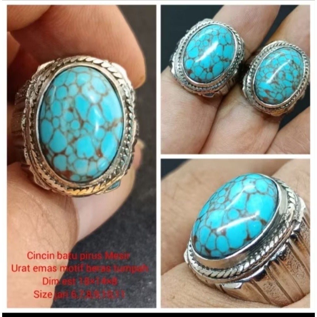 cincin batu pirus Mesir natural