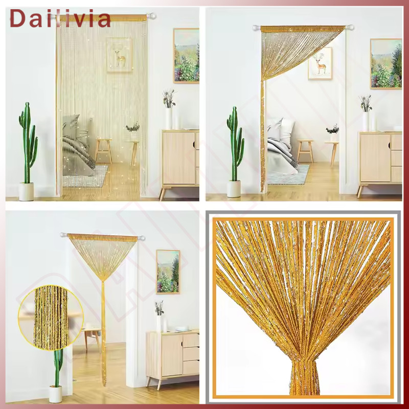 DL - Tirai Putih Benang Glitter 1m x 2m Dekorasi Ruangan Dan Dekorasi Pelaminan/Bling Bling/Rumbai/H