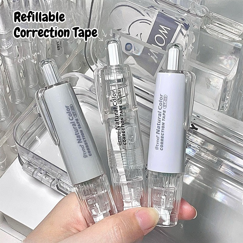 [Totori] Minimalist Clickable Correction Tape Tip X kertas Mini Portable Correction Tape Kertas Roll