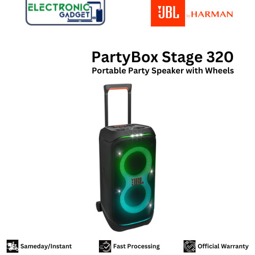 JBL PartyBox Stage 320 Portable Party Speaker with Wheels