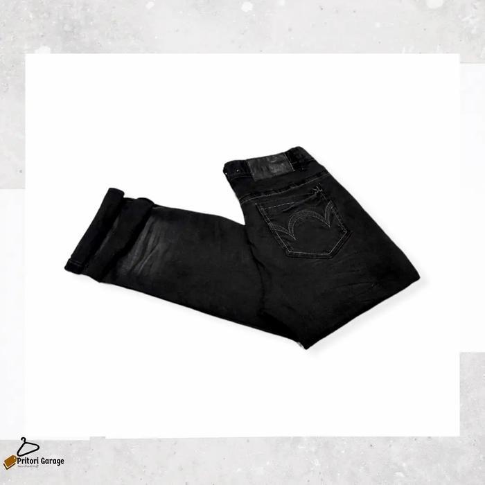 Dry Denim Stretch Edwin Jeans Straight Fit Black Indigo Color Vintage