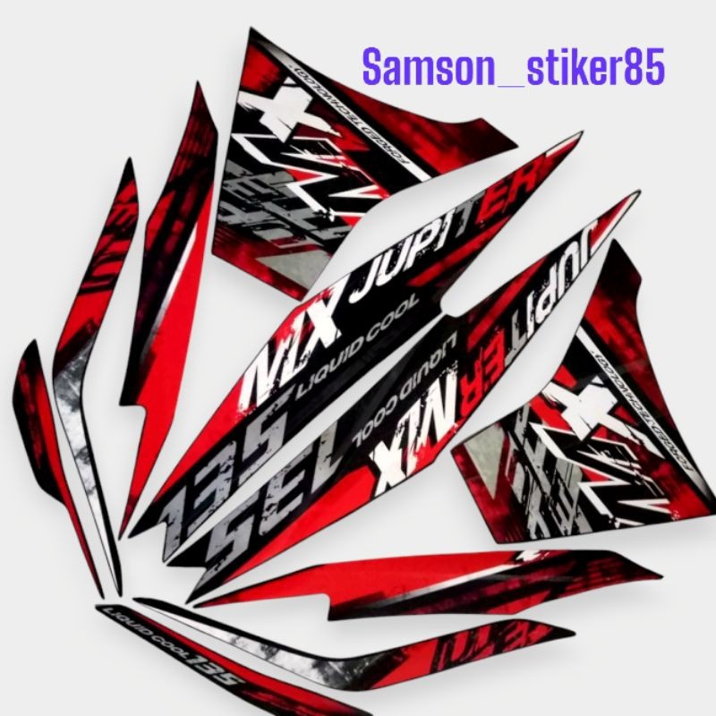 Stiker Striping lis les Bodi Motor Yamaha Jupiter Mx 135 2014 Mx New Hitam Merah list standar