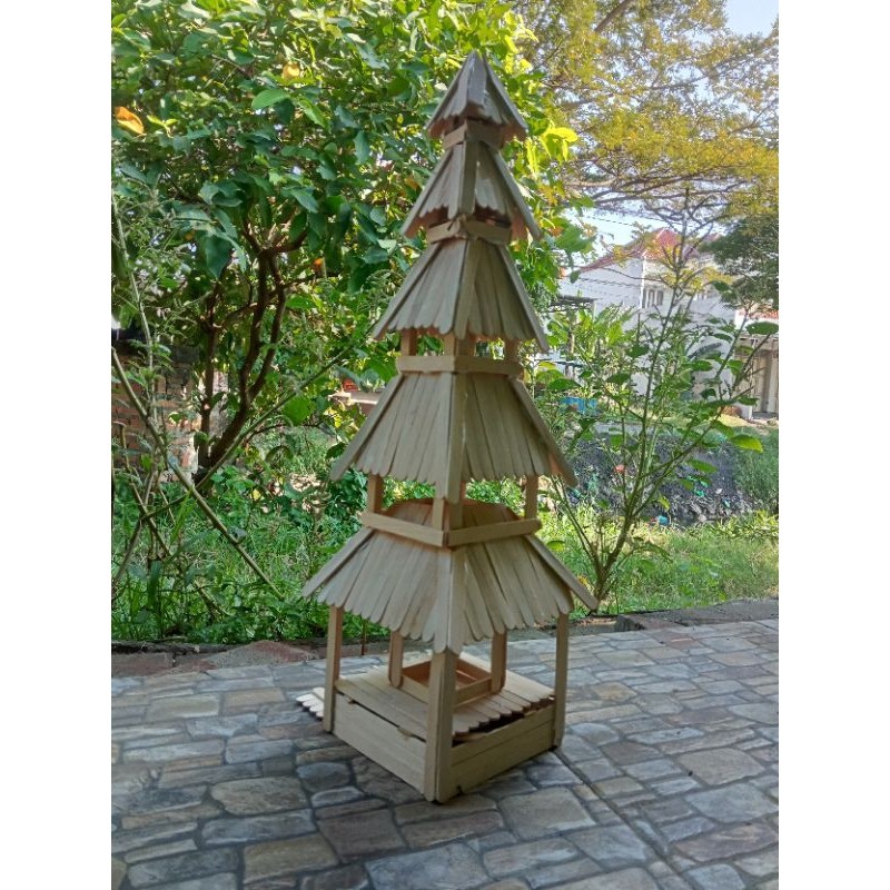 miniatur rumah adat bali dari stik es krim