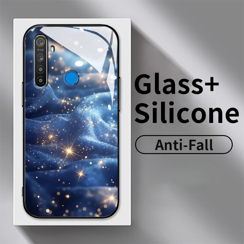 Casing For Realme 5 5i 5s 3 3i Pro 6i 7 7i 8 5G 8s 8i 12 Lite 2 Q Q3 Q3i U1 V13 Case Glass Kaca Slik