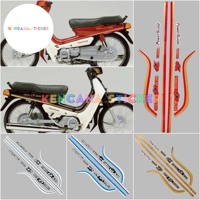 STRIPING STICKER Yamaha v100/Alfa Alfa 100 power scoop 1988 Fullset Berkualitas