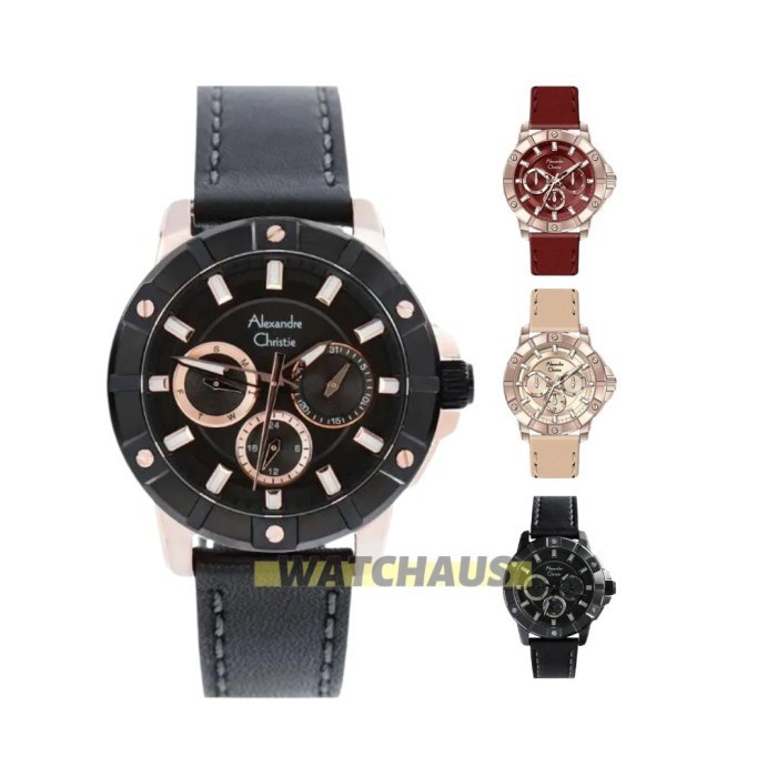 JAM TANGAN WANITA ALEXANDRE CHRISTIE AC6609 AC 6609 BFL LEATHER STRAP