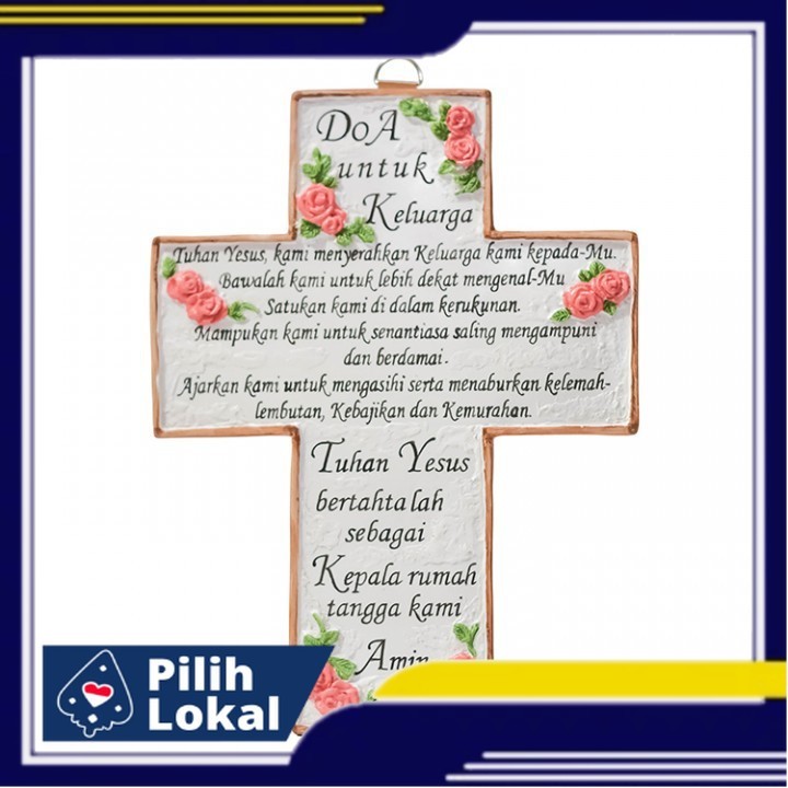 Pajangan Salib Dinding Doa Untuk Keluarga - Pajangan Dinding Rohani - Hiasan Dinding