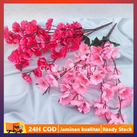 [COD] Bunga Sakura Meihua Buatan 7 Cabang 55cm Tanaman Hias Plastik Dekorasi Imlek Indoor