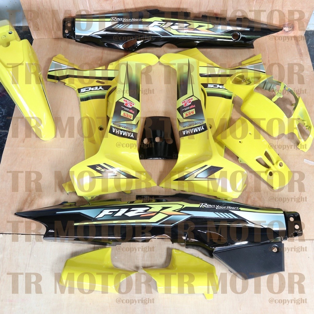 Cover Body Fizr Full Set Custom Kuning Full Set Halus Kasar Cover Bodi Yamaha Fiz r F1zr