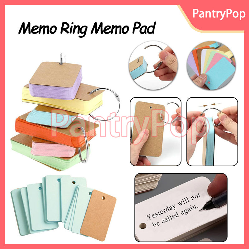 Flash Card Candy Colour Notebook Mini Warna / Flash Card Polos 50 Lembar / Memo Ring Memo Pad
