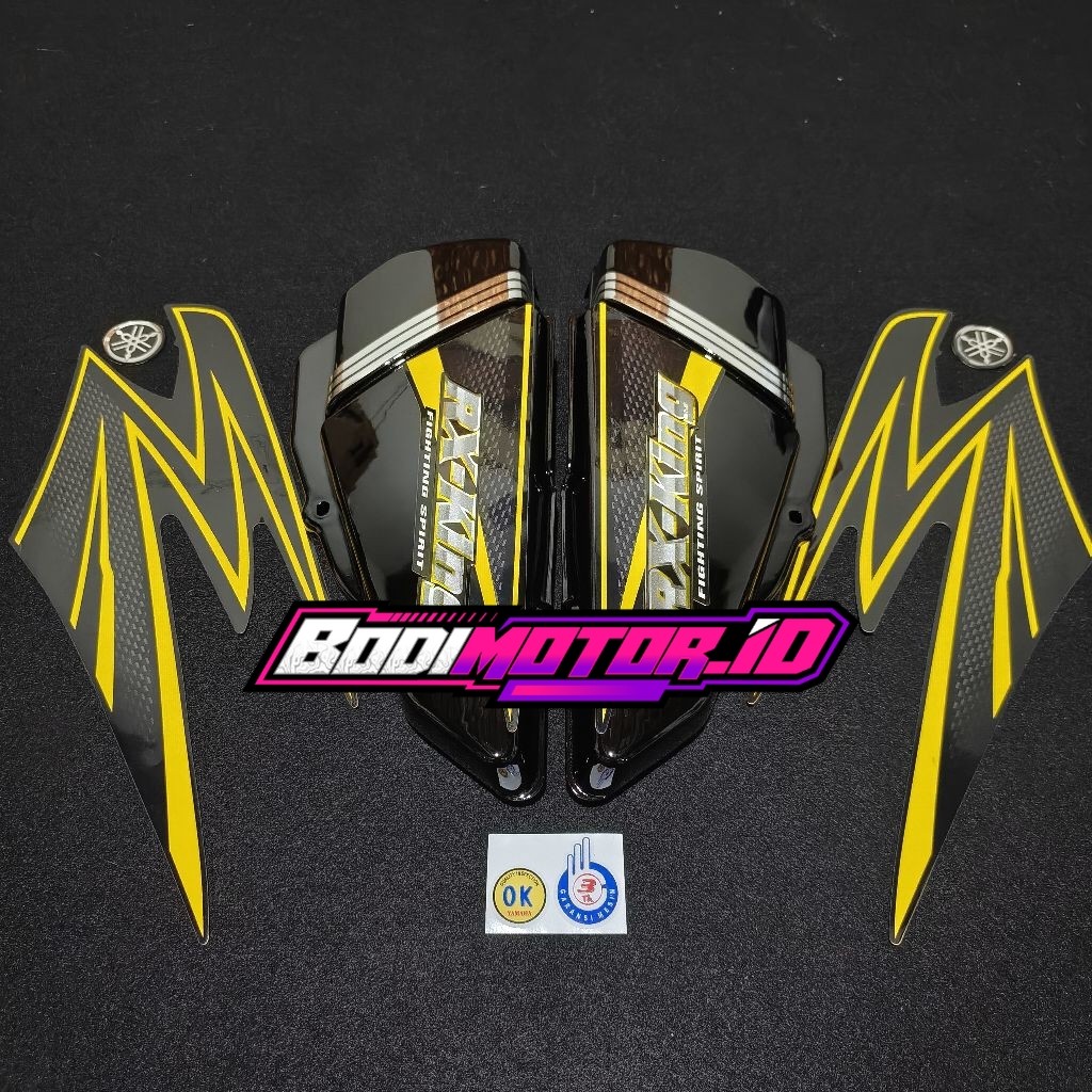 Striping stiker polet list motor Yamaha RX king 2003 RX KING 2003 WARNA KUNING VARIASI LIST BODY RX 