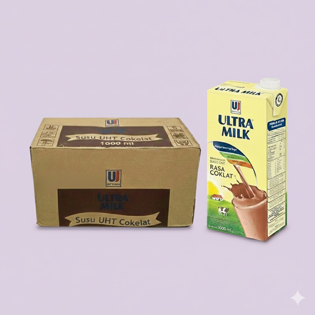 Susu Ultra Milk 1 Liter Karton 12 Pcs Susu Uht Full Cream Coklat Rasa Creamy
