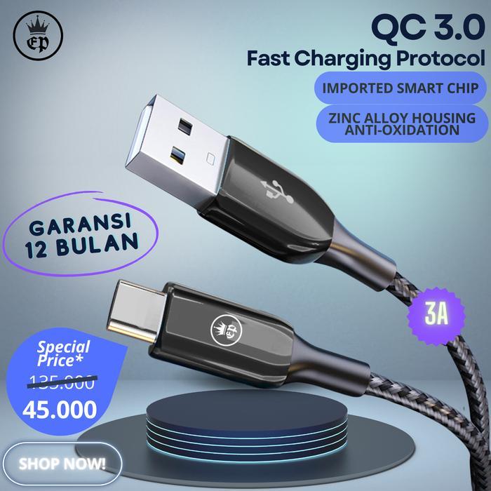 ElectroPlatinum 3A Kabel Data Type-C Cable Nylon 1,2M Fast Charging - Kabel Type C