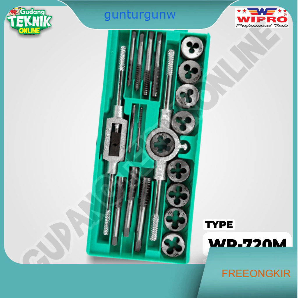 WIPRO Hand Tap Die 1 SET 20Pcs 40Pcs WIPRO WP740M WP720M / Alat Snai Snei Senai Tap Ulir WP-720M 20 