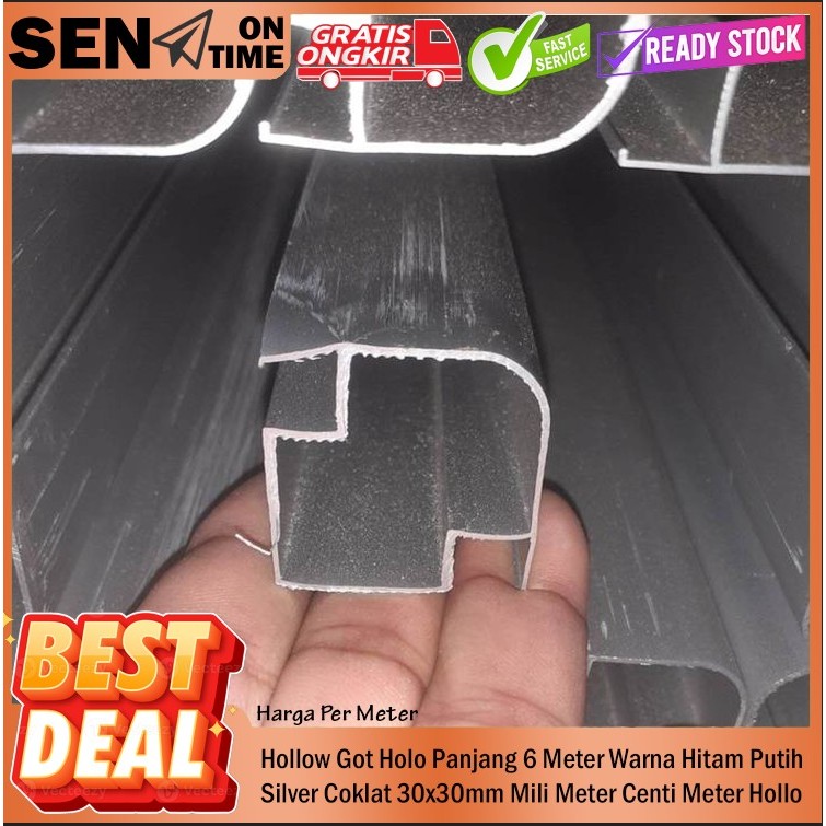 Hollow GOT Hologot Silver Coklat Putih Hitam Aluminium Alma Almunium Alumunium Ukuran Hollo Holo God