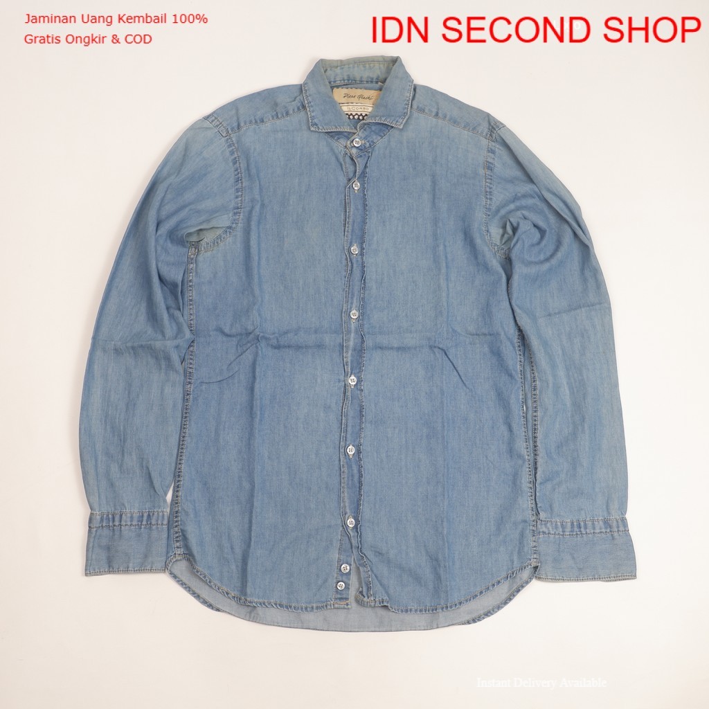 Piero Giacchi IL CORSO Light Denim Shirt Button Down Casual - Preloved