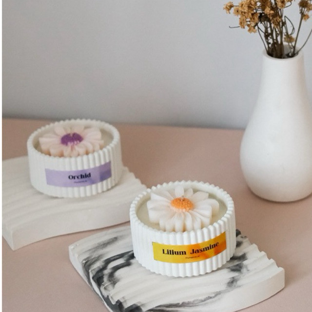 READY [BISA INSTAN] Scented Candle Concrete | Lilin Aroma Wadah Semen