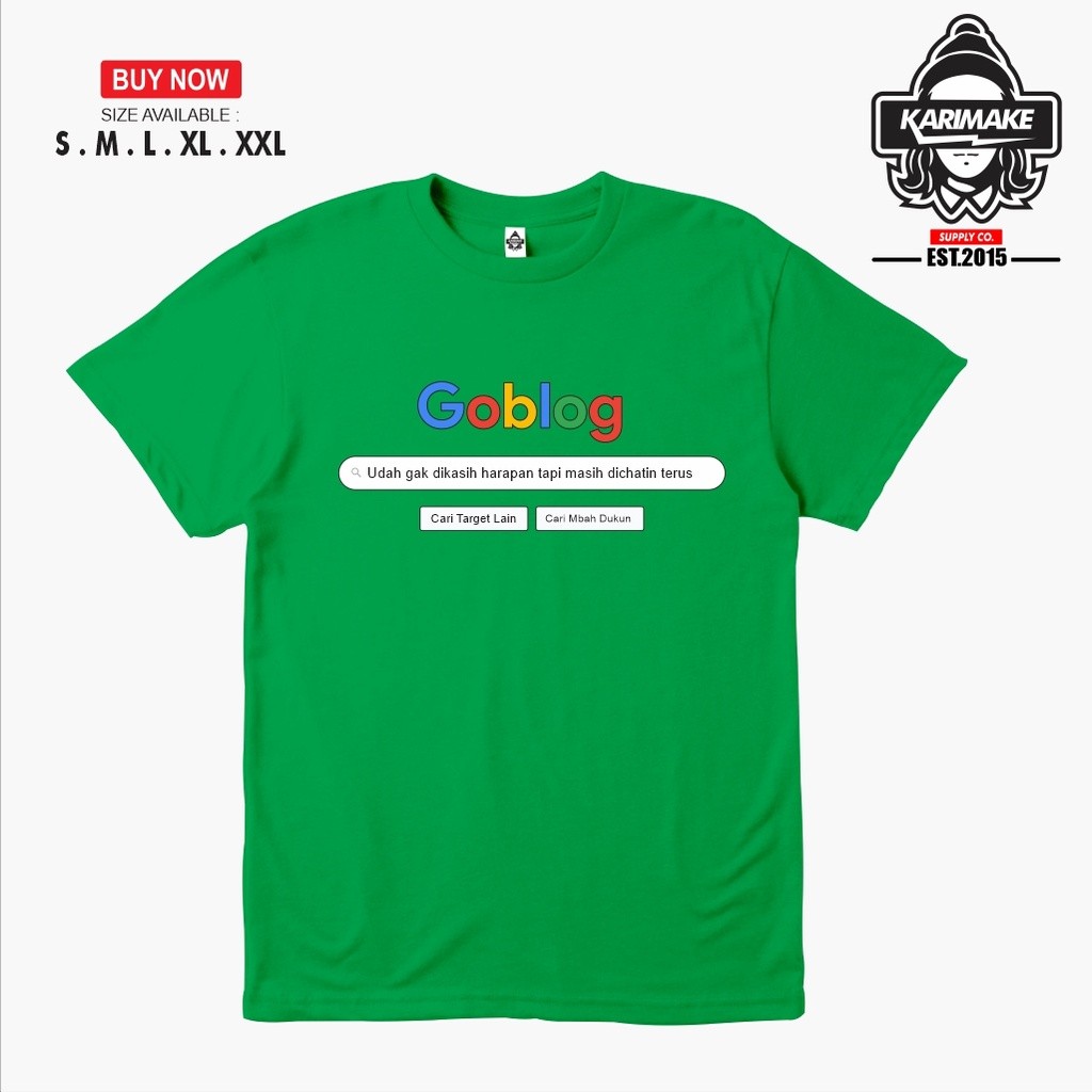 BLOROXCIN MURAH Kaos Baju Kata Unik GOBLOG GOOGLE LOGO Kaos Distro