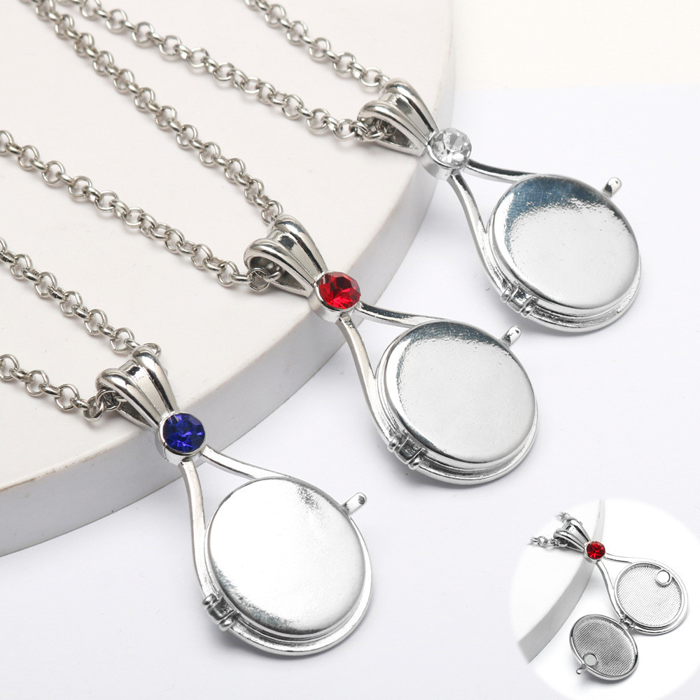 Kalung kerang dengan cap pasir merah H2O, kalung liontin berlian wanita modis dengan tutup yang bisa