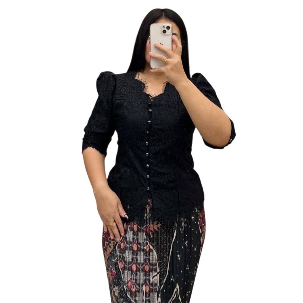 FN Kebaya Semi Perancis / Blouse Pesta / Blouse Kebaya Modern - Bisa Custom Warna & Size