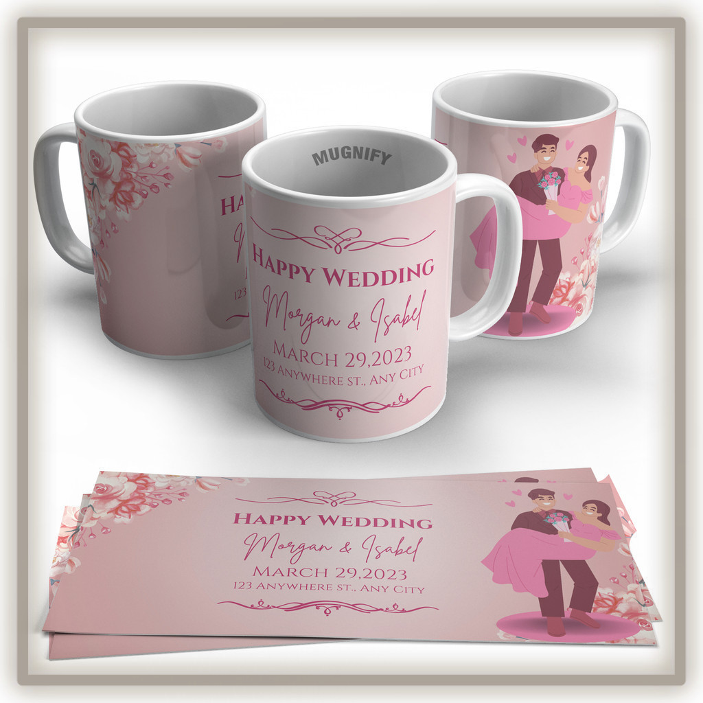 Souvenir Pernikahan Gelas Mug Custom Satuan Pernikahan | Custom Gelas Mug Kado Hadiah Pernikahan