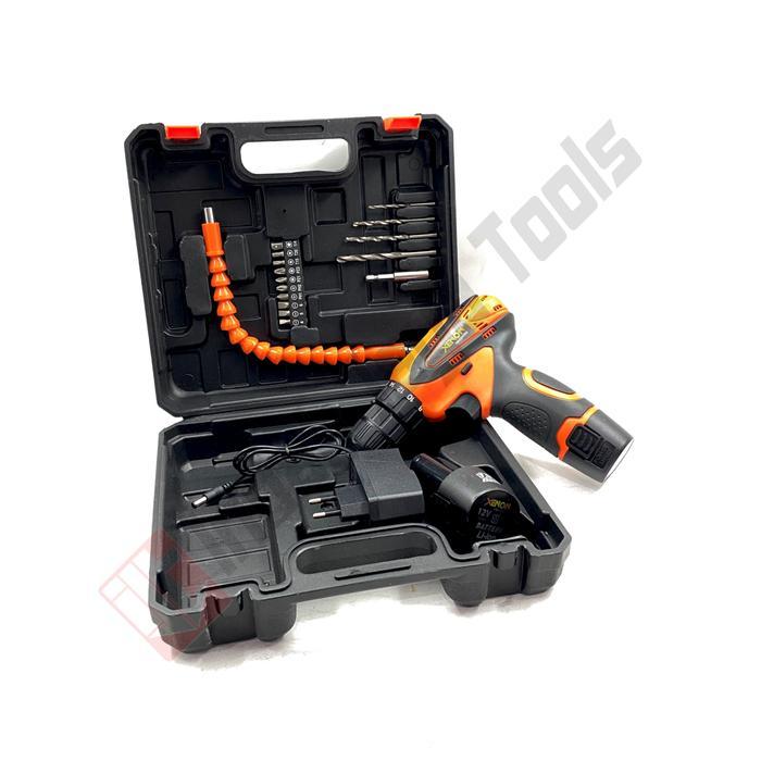 XENON CDD505 Mesin Bor Cordless Bor Baterai Charger Cas Besi Kayu - Dr - 2 BATERAI