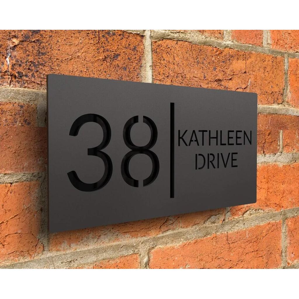 Personalized House Number Outdoor Sign Floating House Name Plate with door number 3D Cut Acrylic Add