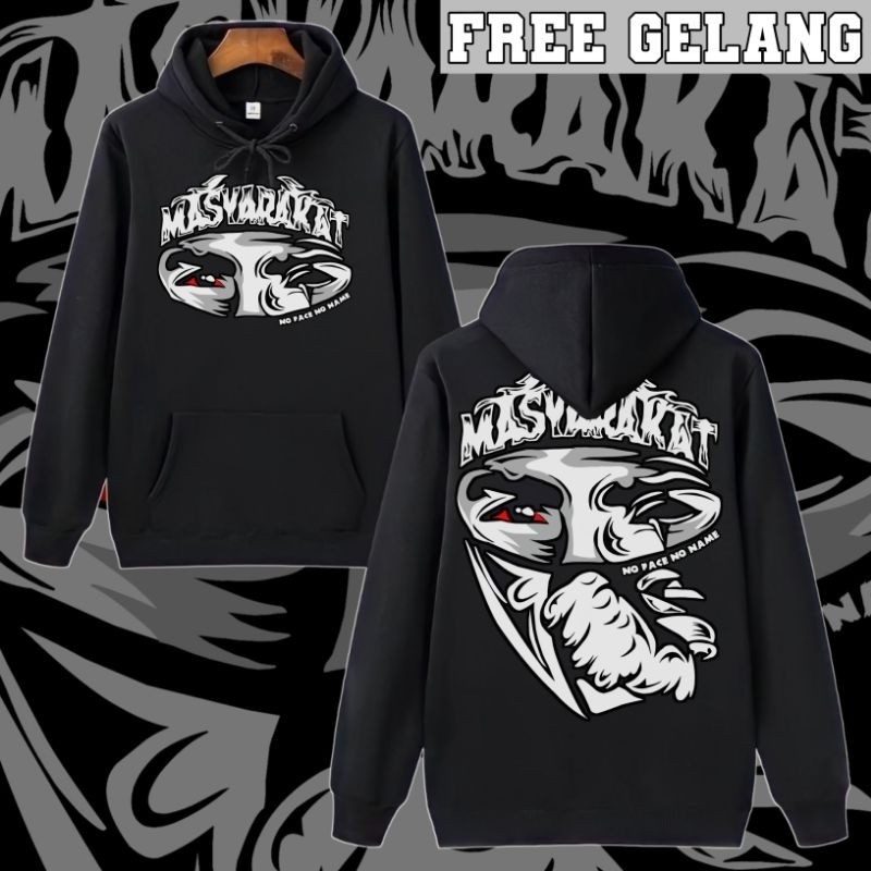 Hoodie Masyarakat No Face No Name Katun Fleece