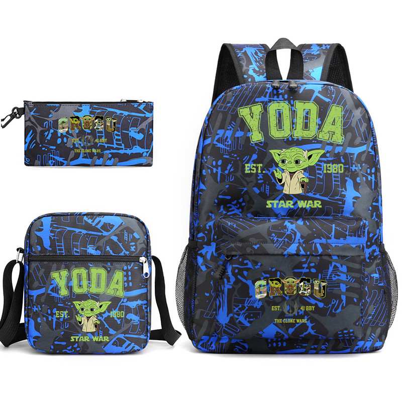 Yoda Sool Bag Set for Boys Girls Kids Bookbag Tote Pencil Case with Star Wars Print Backpack for Stu