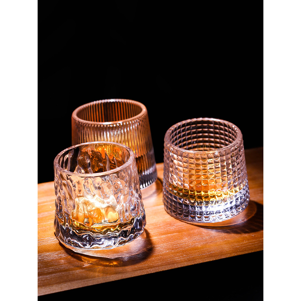 Novel Creative Thick Crystal Whiskey Tumbler Glass Spinning Tops Design Hammer Glasses Of Wine Spiri