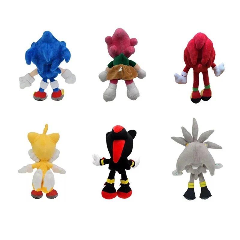2025 New 25cm Super Sonic Action Doll Plush Toy Hedgehog Model Plush Doll Tarsnak Sofa Plushie Toys 