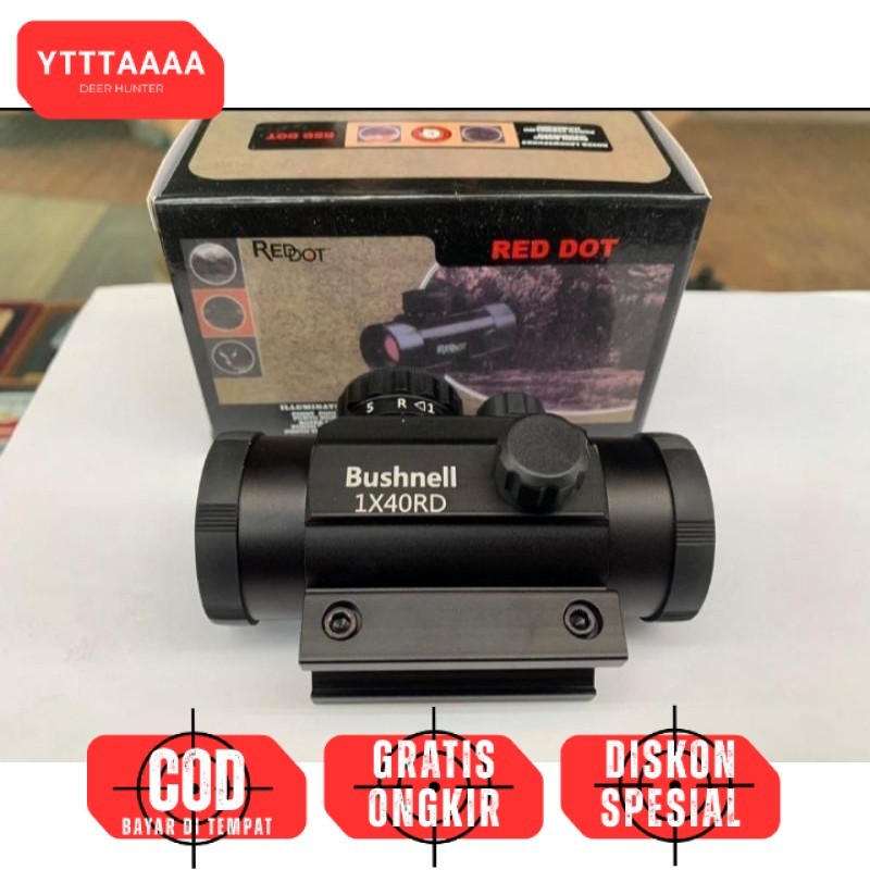 Teropong Teleskop Hakko 1x40 Red dot Dan 1x40 Reddot Titik Merah Dan Hijau