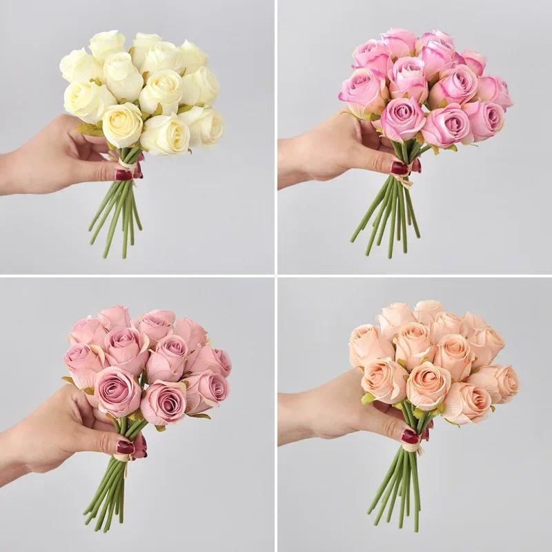 Holng A Bouquet of Roses Artificial Flowers Home Decoration Photography Props Road Guide Wedng Decor