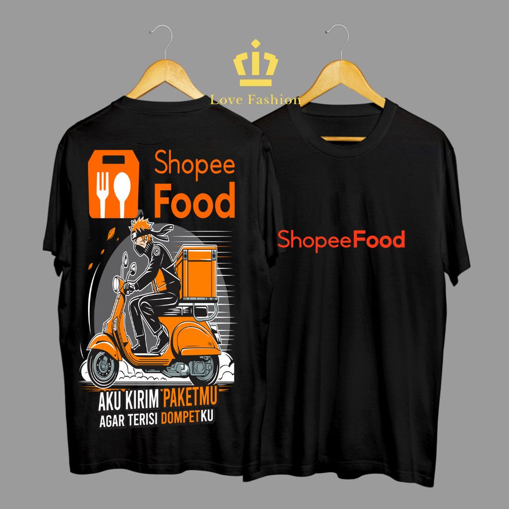 Kaos Tshirt Baju Distro ShopeeFood Aku Kirim Paketmu Agar Terisi Dompetku Premium Terbaru
