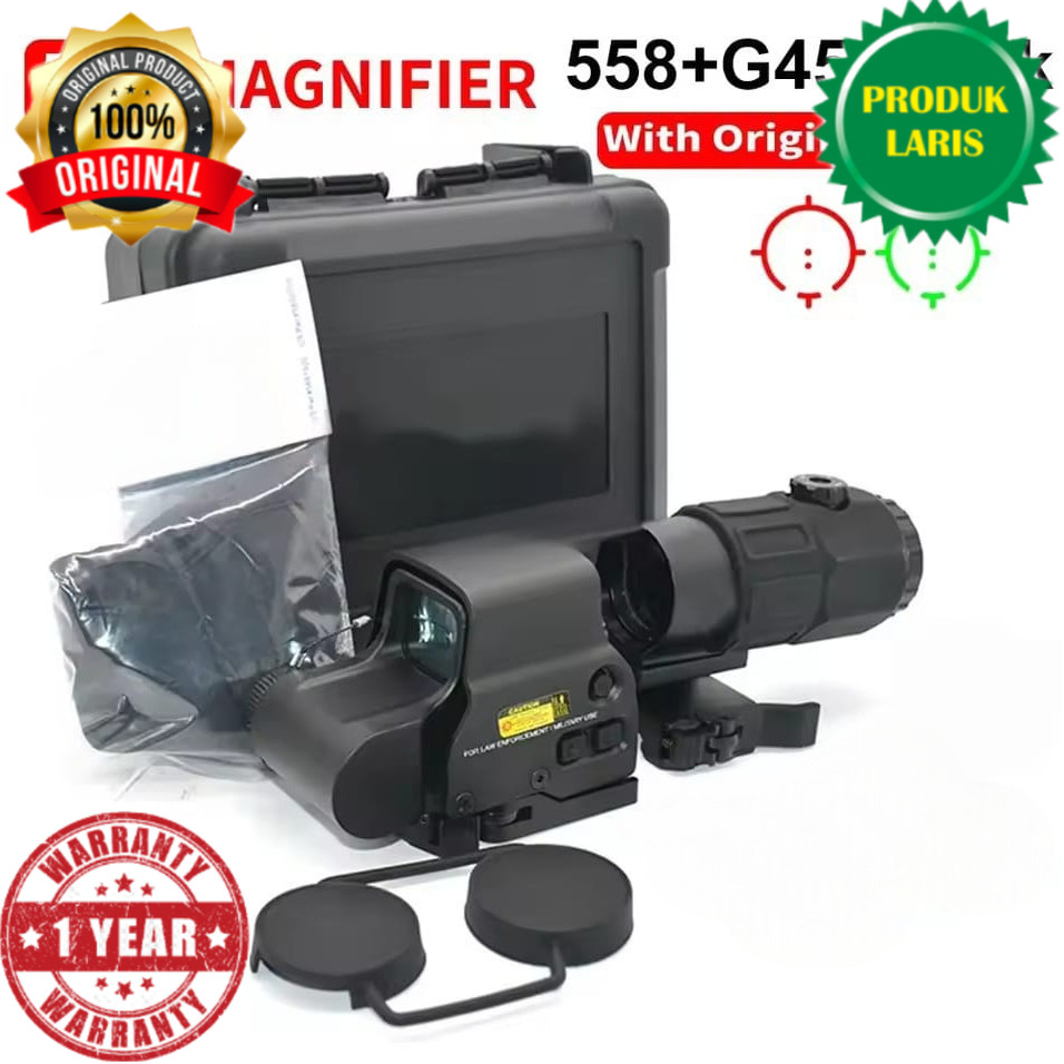 EOTECH Tactical Laser Holographic Sight 558 5x Magnifier G45 - 112113