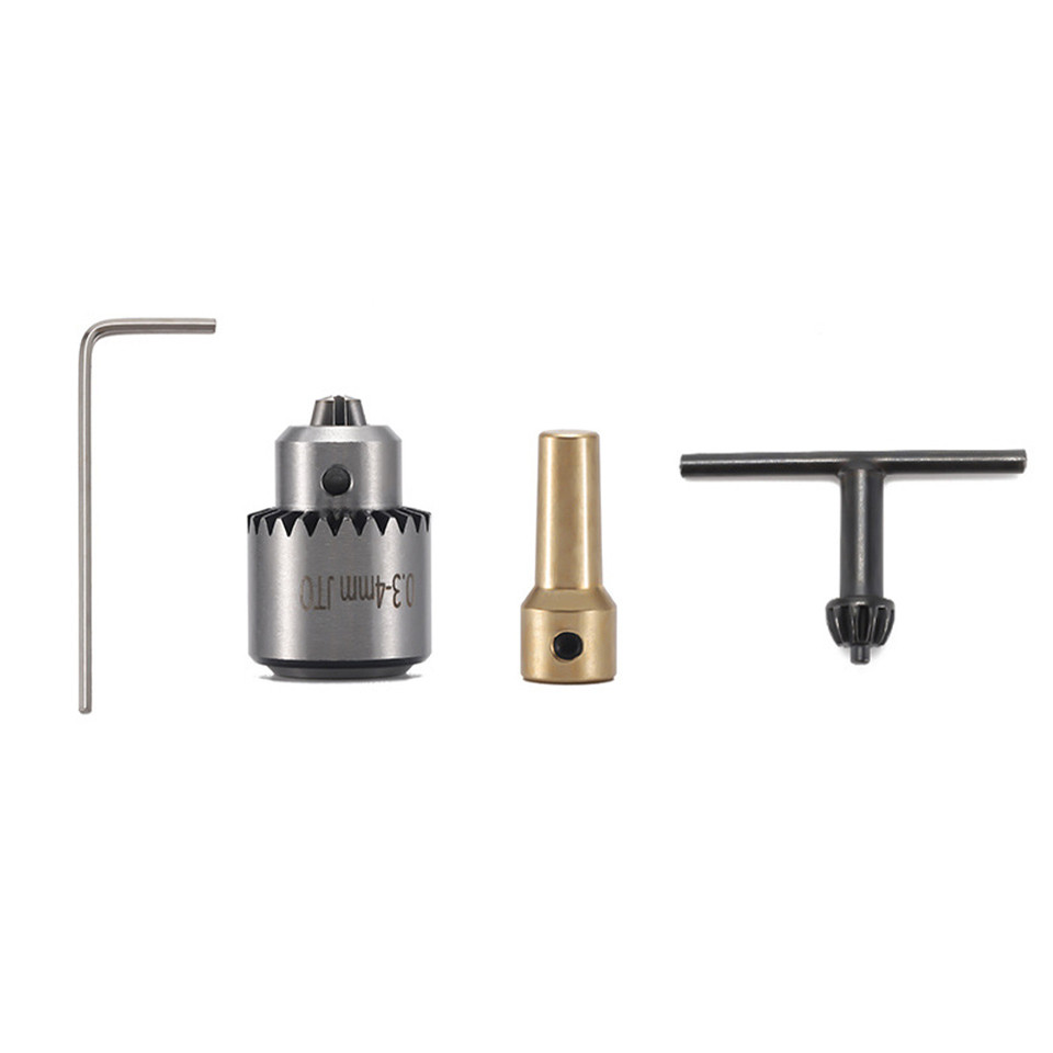 Micro Motor Drill Chuck Clamping Range 0.3-4mm Taper Mounted Mini Drill Chuck With Chuck Key 3.17mm 