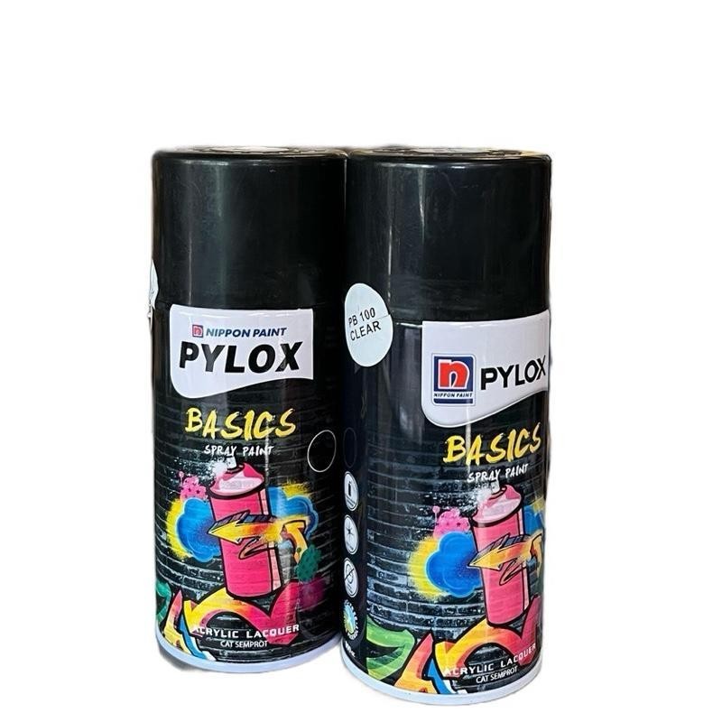 Cat Semprot Pylox Basic Nippon Paint 300cc Warna Clear Bening Putih White Gloss - Pilok Spray Paint 