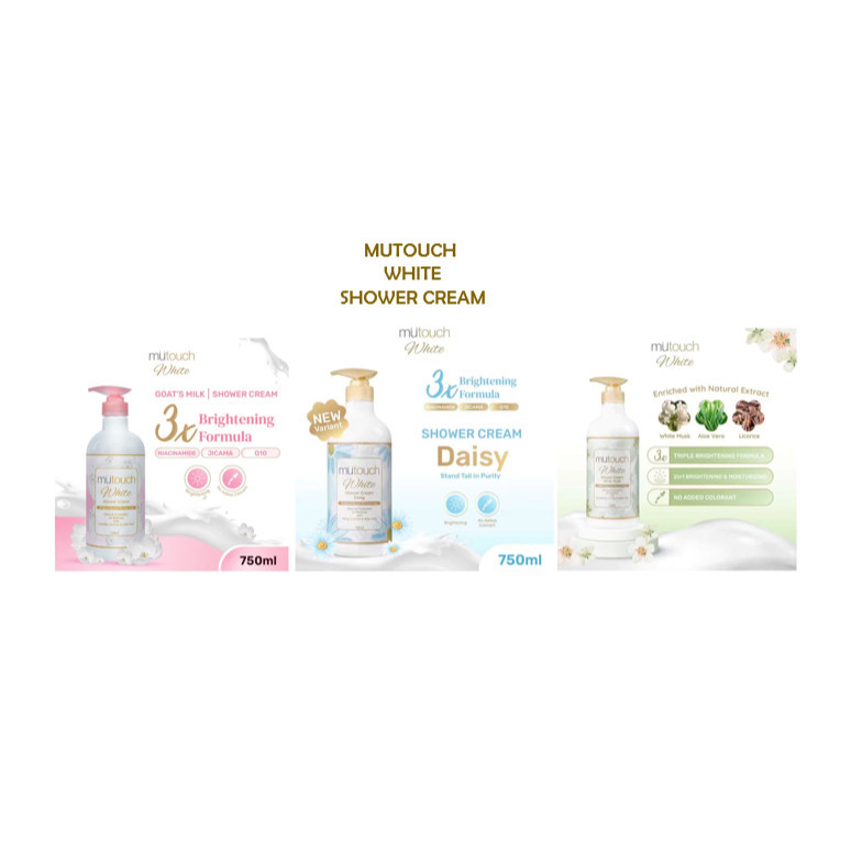 MU TOUCH WHITE SHOWER CREAM 750ML - SHOWER CREAM MUTOUCH - SABUN MANDI MUTOUCH