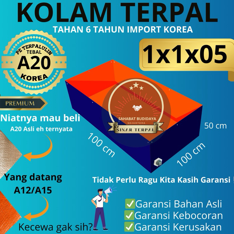 GOSTORE - Kolam Terpal  Terpal Kolam Terpal Kotak  Budidadya Ikan Lele , Nila , Gurame, Patin, Belut