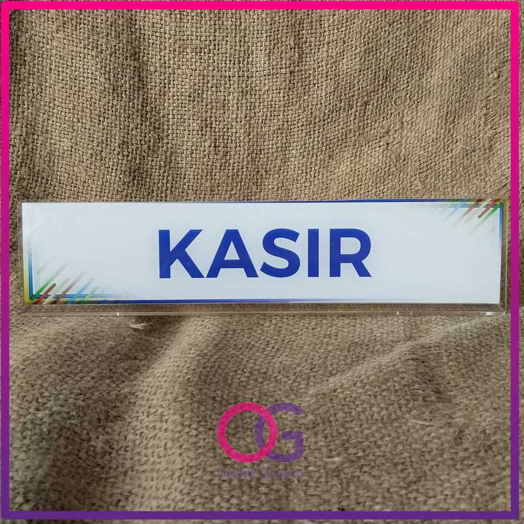 Akrilik Kasir Putih Kombinasi Biru - Akrilik Meja Kasir - Akrilik Murah