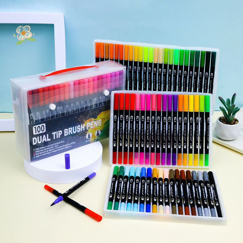 SPIDOL 24W HIGHTUNE / HIGHTUNE ACRYLIC MARKER / 1 SET 24 WARNA SPIDOL HIGHTUNE DUAL BRUSH PIGMENTED 
