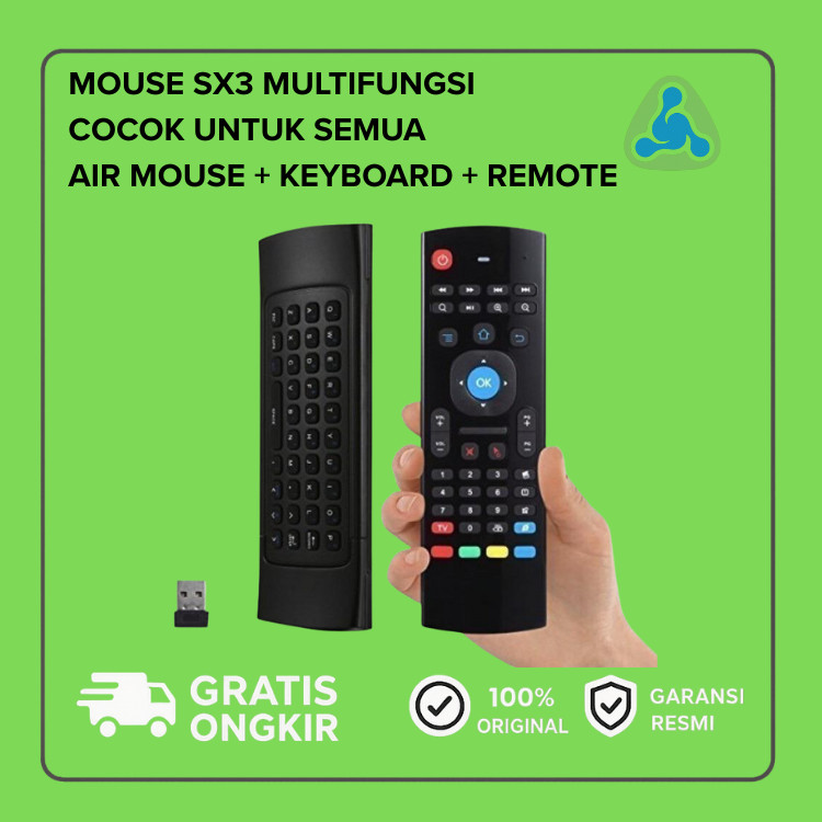 Smart Remot Kontrol SX3 Wireless 2.4GHz USB Komputer Proyektor Mini Keyboard Fly Air Mouse QWERTY An