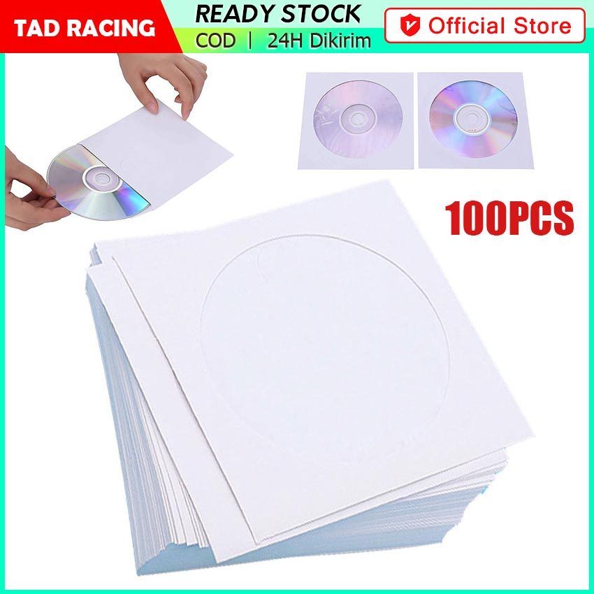 Amplop CD DVD 100Pcs / Amplop CD Kertas Tempat CD DVD Pocket DVD / Tempat CD DVD Kertas