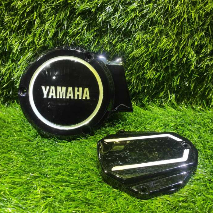 Tutup Bak Magnet RX King 2003-2004 Set Cover Pompa Oli Warna Hitam List Putih