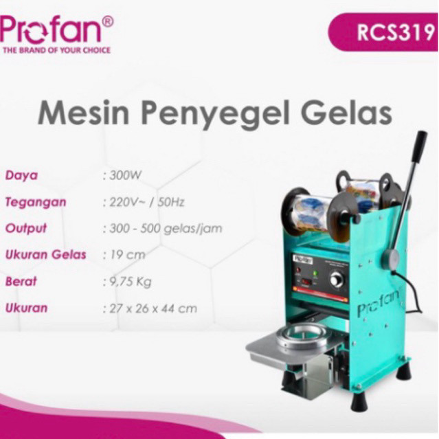 Cup Sealer Profan RCS319 Mesin Penyegel Gelas Lem Plastik