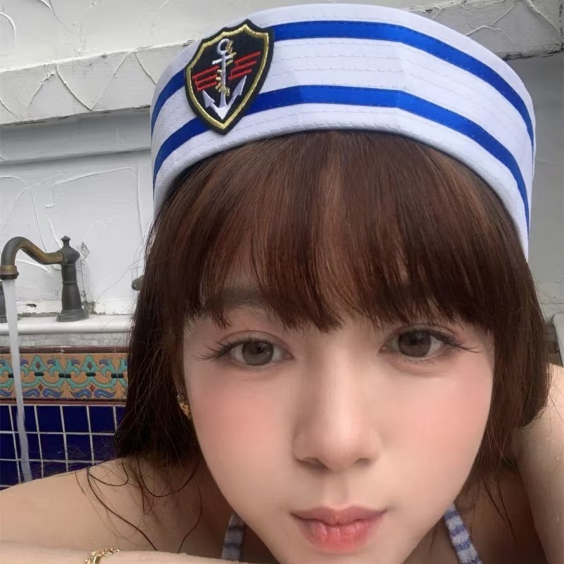 Topi Sailor Hat Topi Kostum Topi Pelaut Topi Kapten Navy Pelaut Topi Pelaut Marinir Cosplay