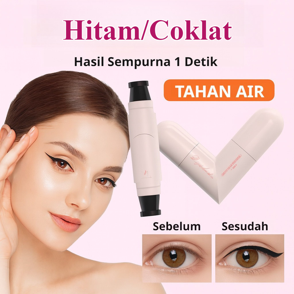 Eyeliner Cap All-in-One/Eyeliner Stamp / Stamp Wing Eyeliner / Eyeliner Waterproof Tahan Lama