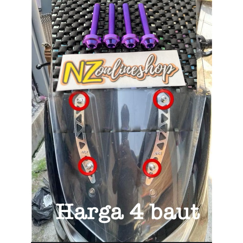Baut Titanium Visor Nmax Baru 4 Baut