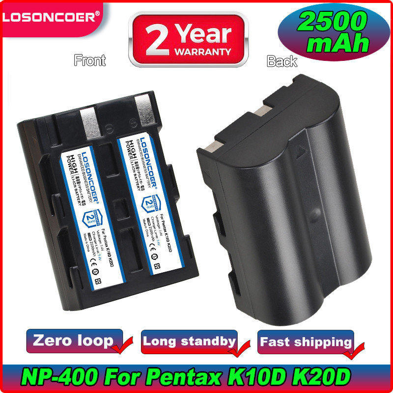 2500mAh NP-400 NP400 D-LI50 DLI50 Battery for Pentax K10D K20D, Konica Minolta MAGE A1, A2, Dynax 5D