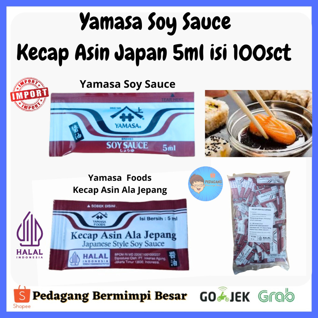 [PBB] Yamasa Soy Sauce 5ml Isi 100 Sachet / Kecap Asin Jepang Sachet / Soy Sauce Jepang Asli / Kecap